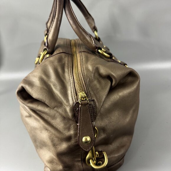 Coach F15447 Ashley Convertible Leather Satchel/ Shoulder Bag,  Pewter Metallic - Picture 11 of 14